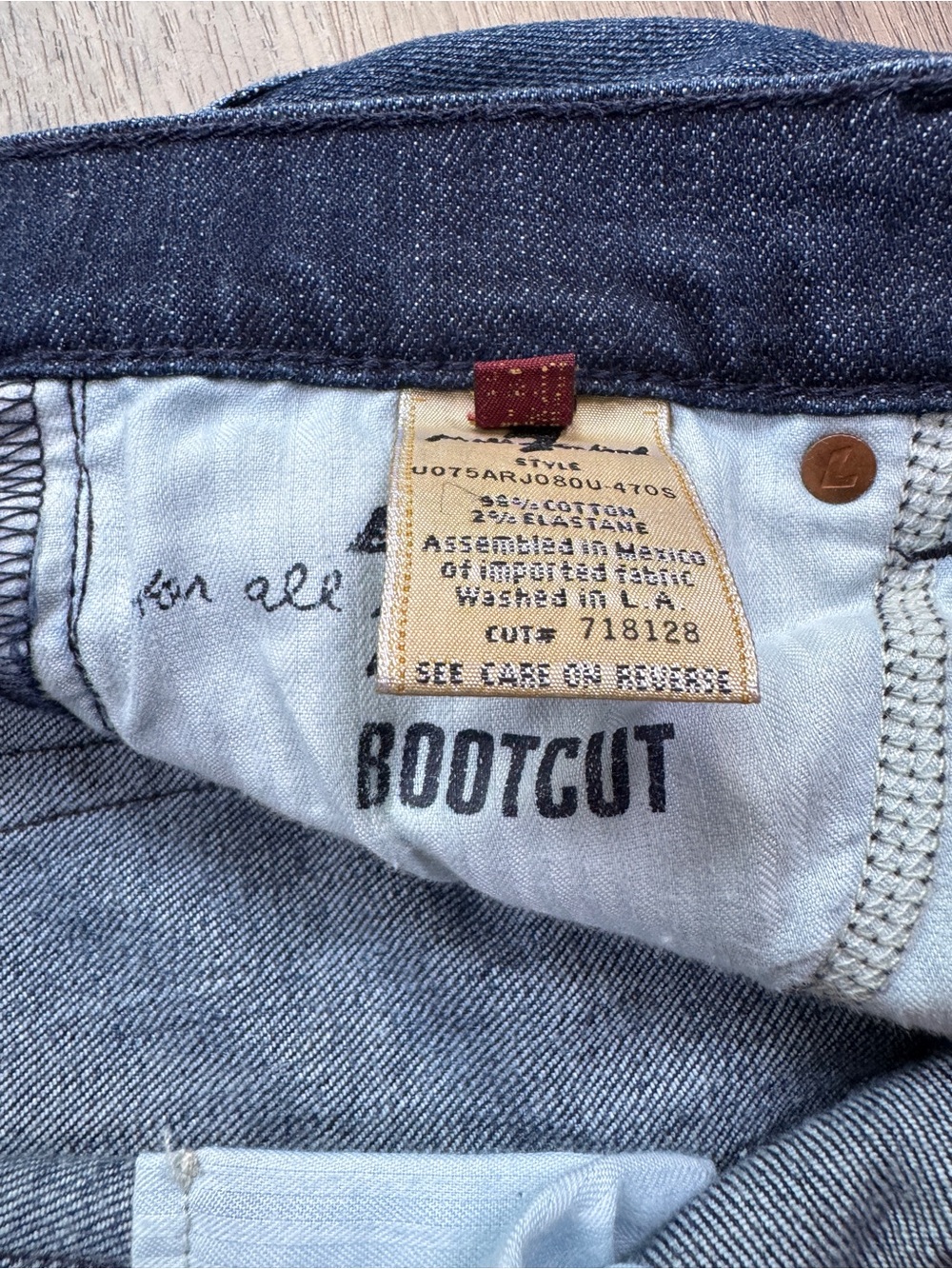 7 For All Mankind Bootcut Jeans Sz 26 Dark Wash Rare Pocket Detail - Picture 8 of 14